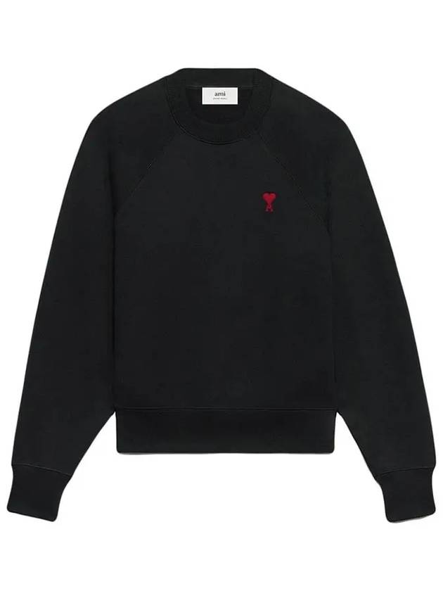 Small Heart Logo Sweatshirt Black - AMI - BALAAN 7