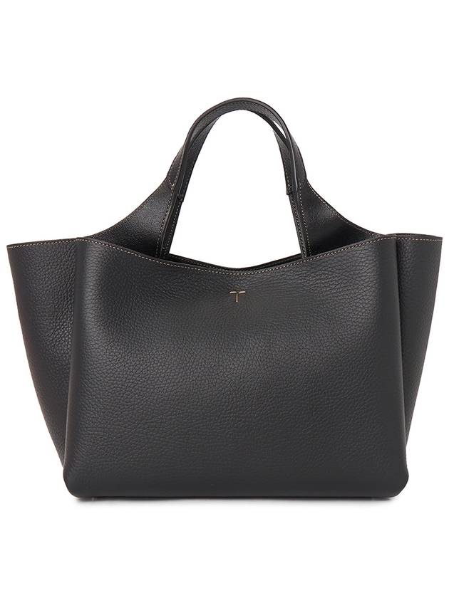 T Timeless Leather Small Tote Bag Black - TOD'S - BALAAN 4