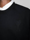 Big Heart Logo Sweatshirt Black - AMI - BALAAN 6