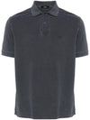 Embroidery Logo Short Sleeve Cotton Pk Shirt Dark Grey - HERNO - BALAAN 1