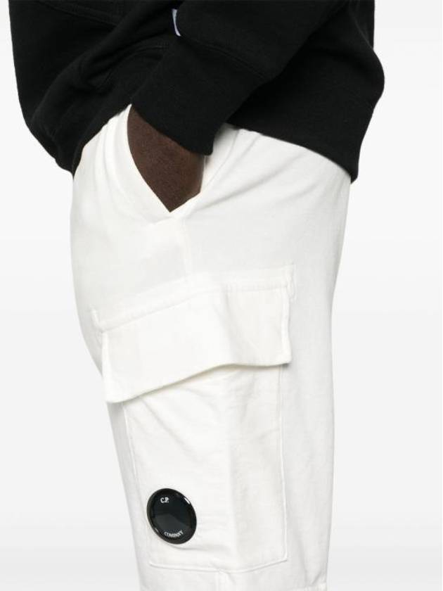 Light Fleece Cargo Lens Shorts White - CP COMPANY - BALAAN 3