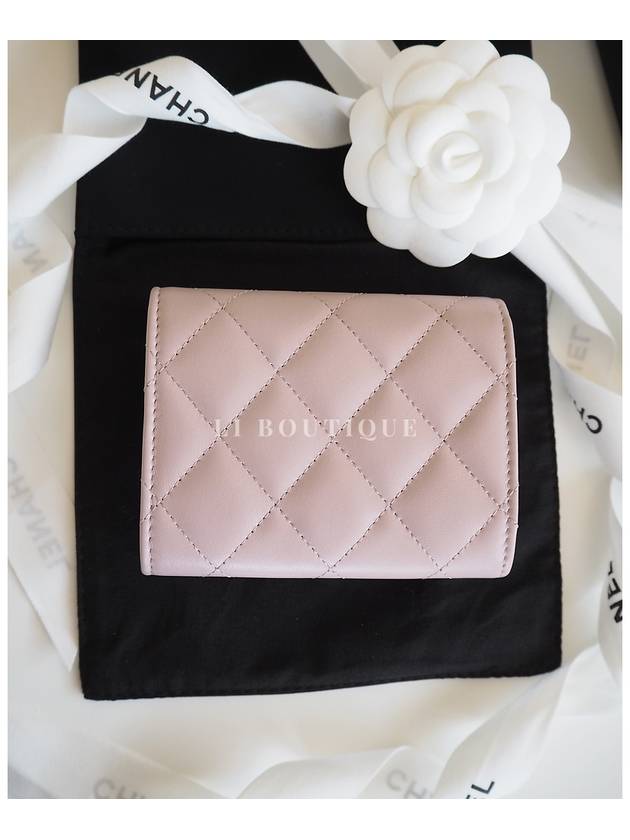 24 Pearl CC Logo Flap Card Wallet Snap Pink AP3812 - CHANEL - BALAAN 6