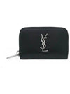 Monogram Zipper Silver Card Wallet Black - SAINT LAURENT - BALAAN 3