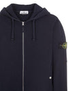 Men's Garment Dyed Malfile Zip Up Hoodie Navy - STONE ISLAND - BALAAN 4