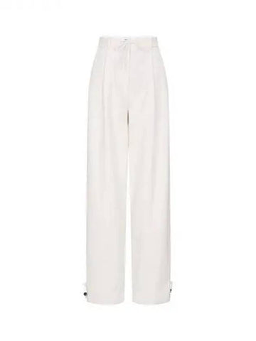 Women s drawstring detail corduroy pants white 271213 - EMPORIO ARMANI - BALAAN 1