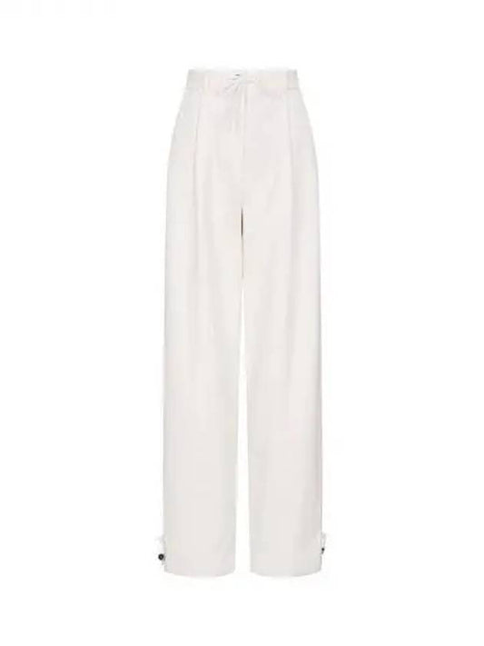 Women s drawstring detail corduroy pants white 271213 - EMPORIO ARMANI - BALAAN 1