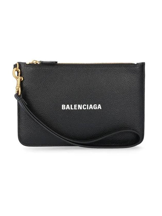 Logo Cash Card Clutch Bag Black - BALENCIAGA - BALAAN.