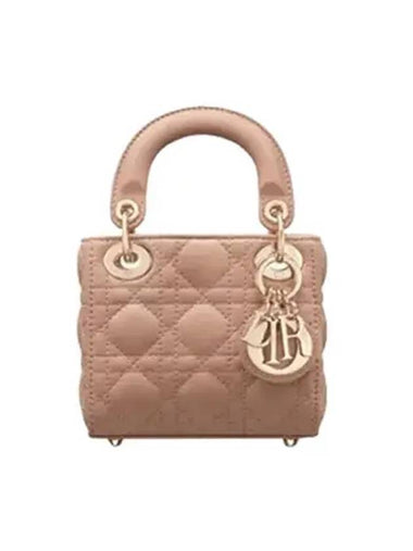 Micro Lady Cannage Lambskin Mini Bag Rose - DIOR - BALAAN 1