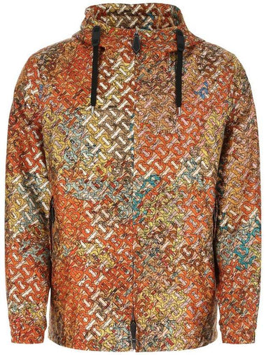 Printed Silk Hooded Jacket Orange - BURBERRY - BALAAN 1