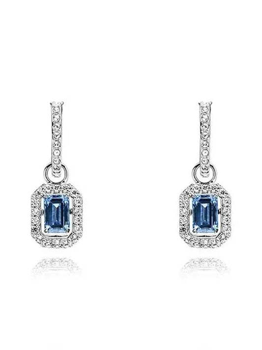 Una Octagon Cut Crystal Drop Earrings Blue - SWAROVSKI - BALAAN 2