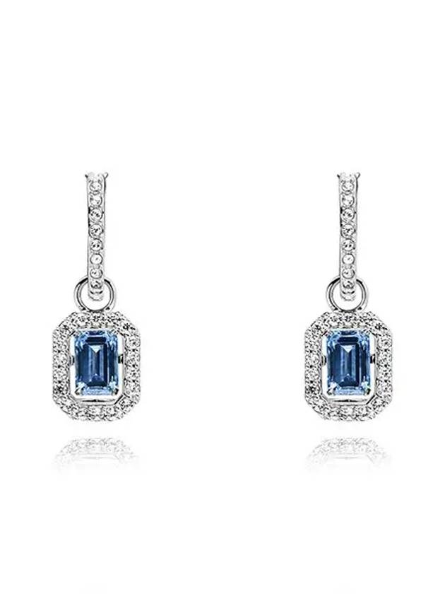 Una Octagon Cut Crystal Drop Earrings Blue - SWAROVSKI - BALAAN 1