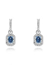 Una Octagon Cut Crystal Drop Earrings Blue - SWAROVSKI - BALAAN 3