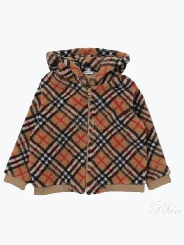 Kids Vintage Check Hooded Fleece Jacket Archive Beige - BURBERRY - BALAAN 2