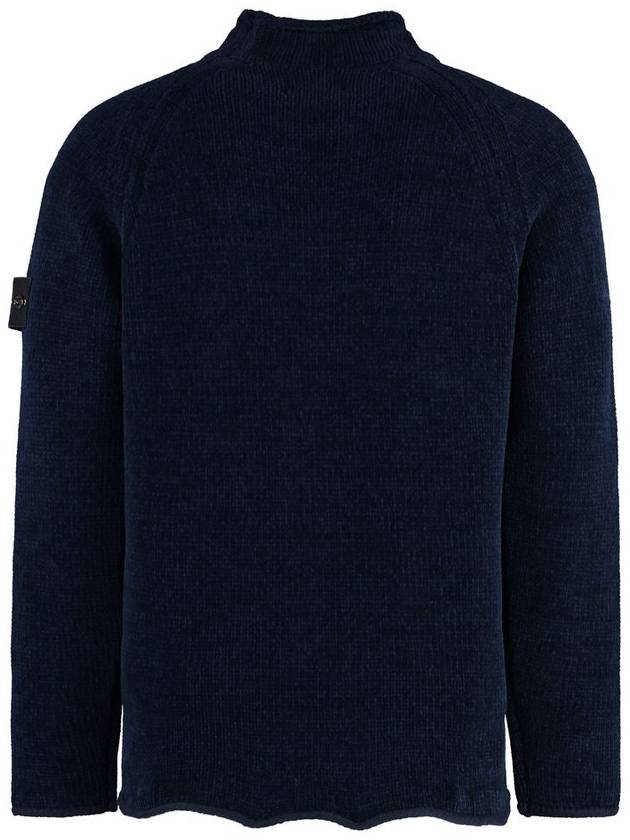 Wappen Patch Rolling Neck Knit Top Navy - STONE ISLAND - BALAAN 3