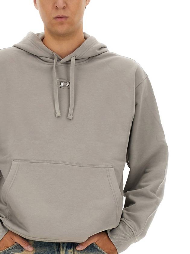 S Macs Logo Hoodie Grey - DIESEL - BALAAN 5