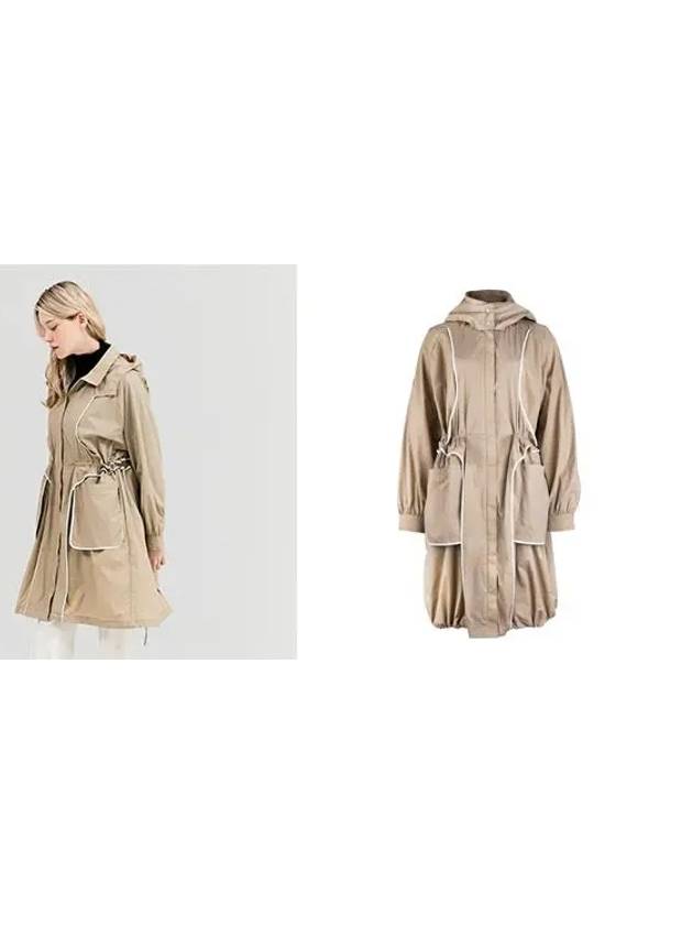 Golf long hood piping color matching coat beige - HENRY STUART - BALAAN 2