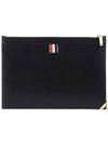 Three Stripes Tab Enamel Corner In Box Document Small Clutch Bag Black - THOM BROWNE - BALAAN 3