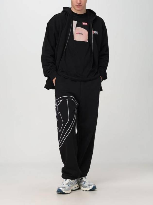 S Boxt Logo Embroidery Zip Up Hoodie Black - DIESEL - BALAAN 3