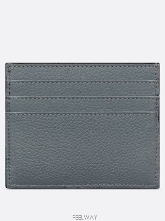 Saddle Card Holder Deep Gray Grain Calfskin Marquette - DIOR - BALAAN 4