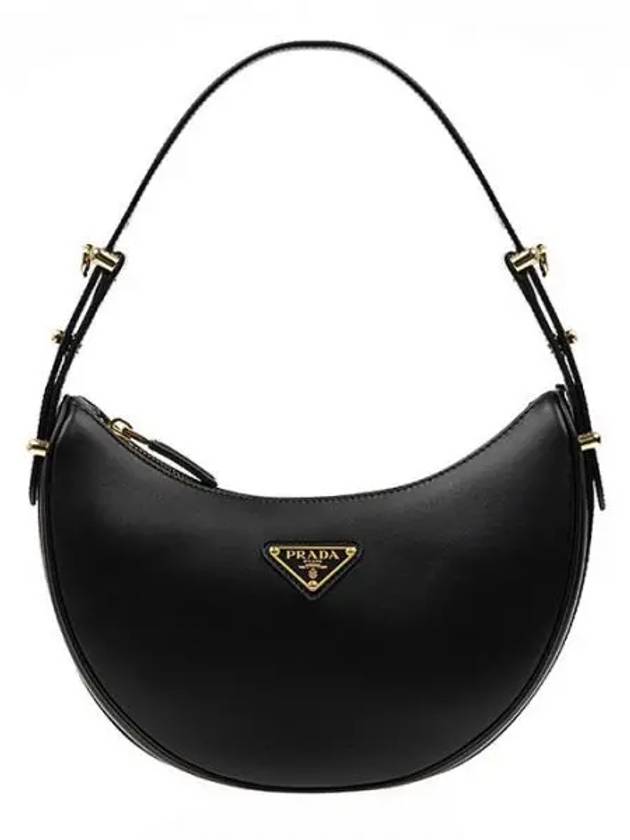 Arque Leather Shoulder Bag Black - PRADA - BALAAN 2