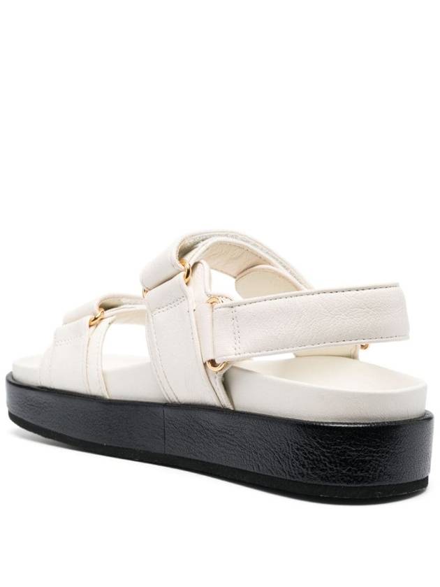 Kira Sports Logo Leather Sandals New Ivory - TORY BURCH - BALAAN 4