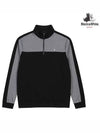 Men s high neck half zip up color combination t shirt 9104GXSR BLACK - BLACK&WHITE - BALAAN 1