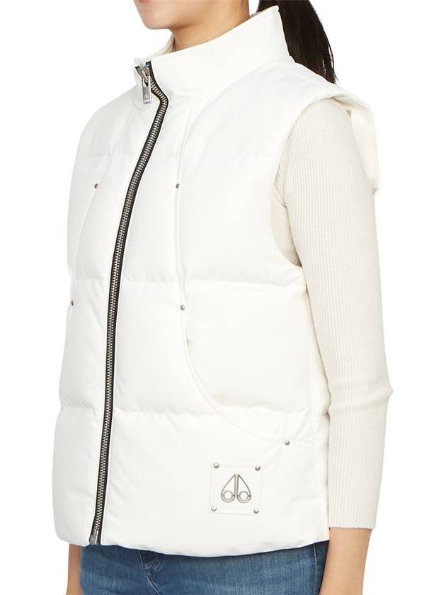 Women's Logo Patch Zipper Padded Vest White - MOOSE KNUCKLES - BALAAN 6