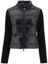 Tricot Logo Padded Cardigan Black - MONCLER - BALAAN 1