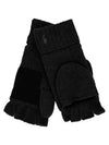 Pony logo embroidered gloves black - POLO RALPH LAUREN - BALAAN 3