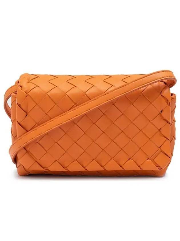 Women's Intrecciato Flap Shoulder Bag Orange - BOTTEGA VENETA - BALAAN 1