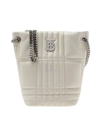 Lola Quilted Lambskin Small Bucket Bag White - BURBERRY - BALAAN 2