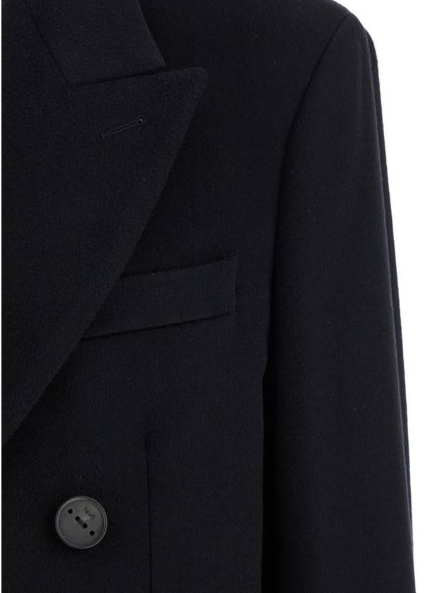 Black Double-Breasted Coat With Pointed Lapels In Wool Blend Man - HEVO - BALAAN 2