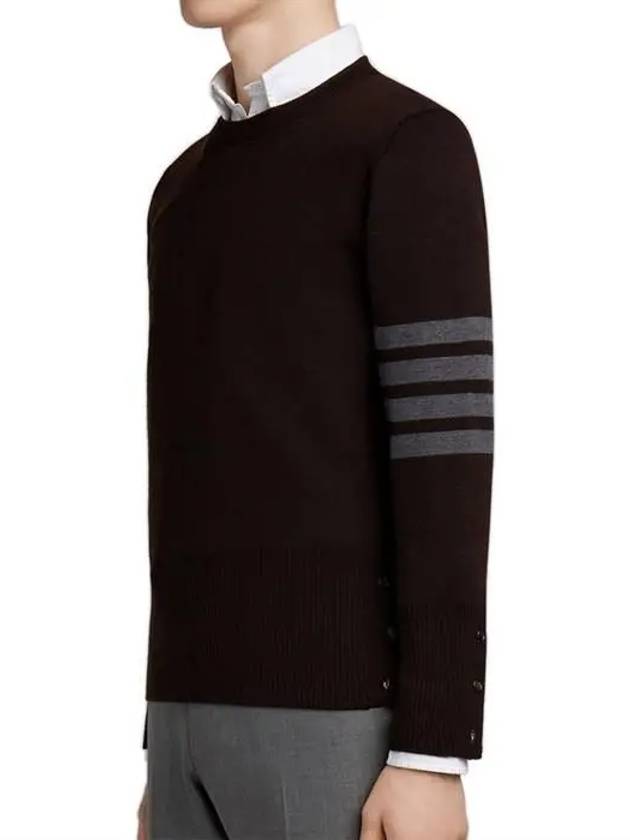 4-Bar Milano Stitch Merino Wool Knit Top Black - THOM BROWNE - BALAAN 3