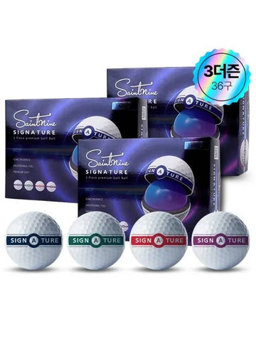 New Signature Putting Track 3 Piece Golf Ball Dozen 36 Balls - SAINTNINE - BALAAN 1