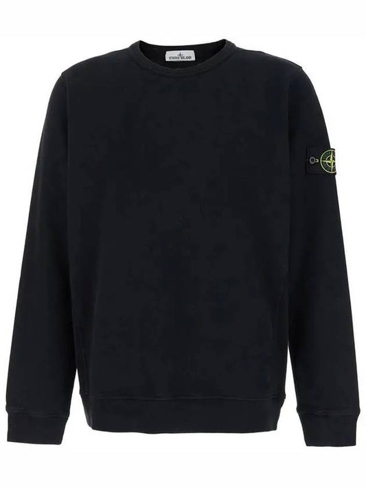 Wappen Patch Crew Neck Cotton Sweatshirt Black - STONE ISLAND - BALAAN 2