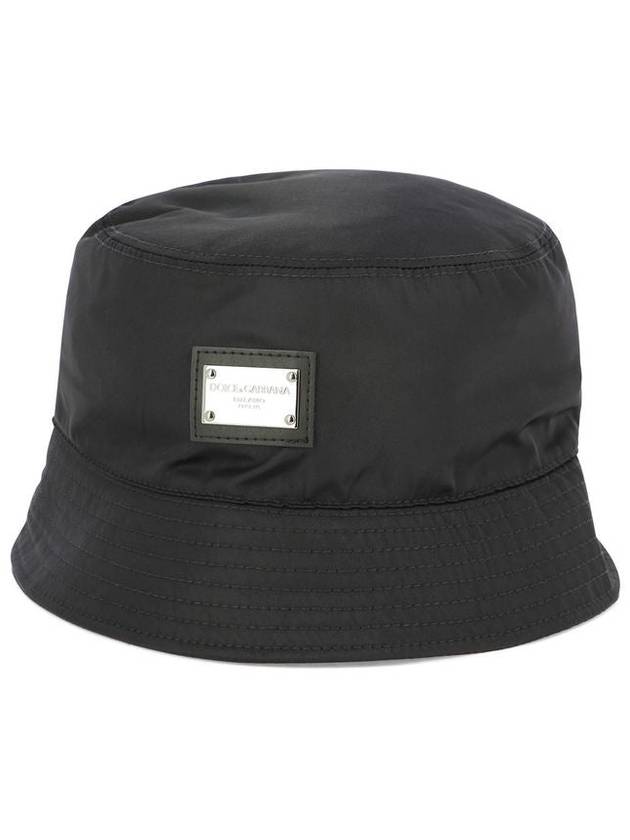 Branded Plate Nylon Bucket Hat Black - DOLCE&GABBANA - BALAAN 4