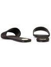 Carlyle Satin Flat Slippers Black - SAINT LAURENT - BALAAN 7