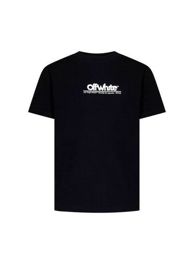 Embroidered Logo Slim Short Sleeve T-Shirt Black - OFF WHITE - BALAAN 1