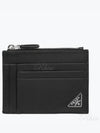 Triangular Logo Saffiano Card Wallet Black - PRADA - BALAAN 2