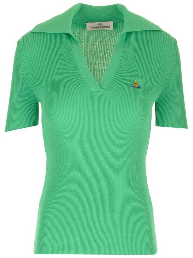 Marina Polo Knit Top Green - VIVIENNE WESTWOOD - BALAAN 2