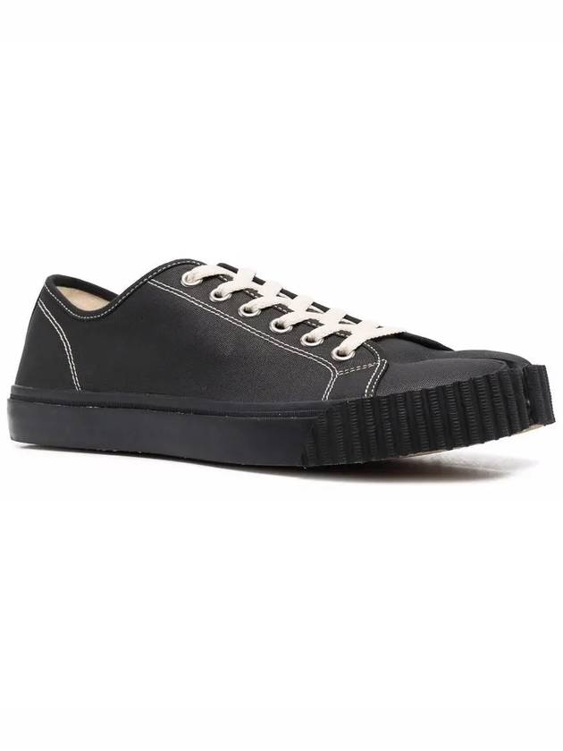 Tabi Canvas Low Top Sneakers Black - MAISON MARGIELA - BALAAN 3