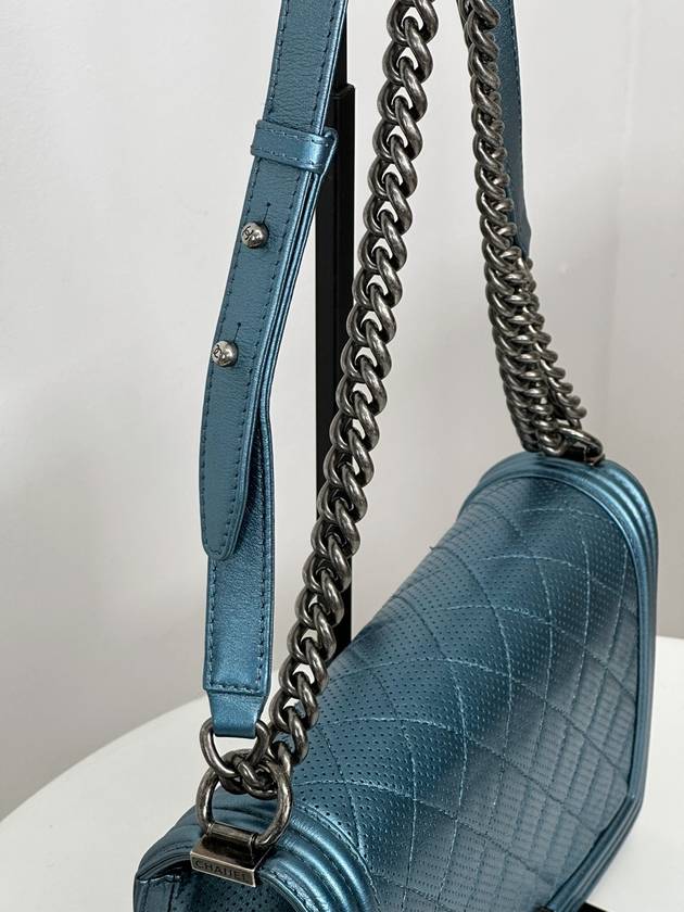 20th Blue Metallic Large Boy Bag 3VCHB24051 - CHANEL - BALAAN 6