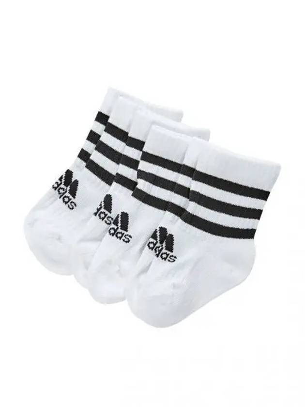 Three Stripe Cushion Crew Socks 3 Pack White - ADIDAS - BALAAN 2