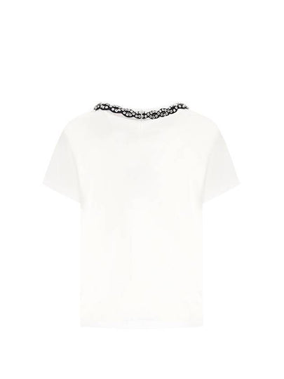 T-SHIRT WITH EMBROIDERY AND STRASS - VALENTINO - BALAAN 2