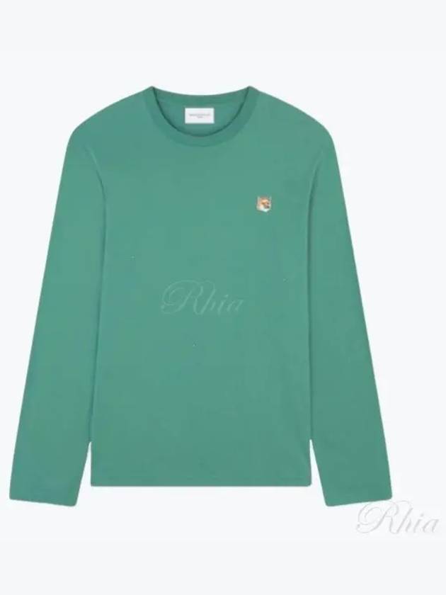 Foxhead Patch Regular Long Sleeve T-Shirt Teal Grey - MAISON KITSUNE - BALAAN 2