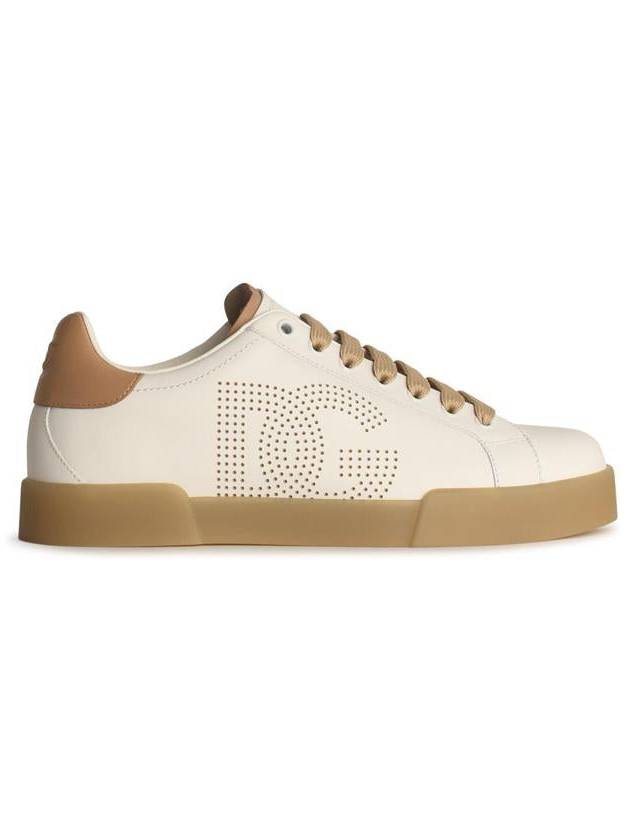 Portofino perforated DG logo low top sneakers white - DOLCE&GABBANA - BALAAN 2