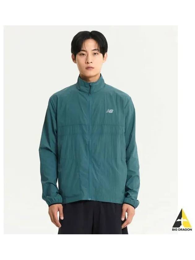 NBNAE4P041 MEN Packable Running Jacket GREEN - NEW BALANCE - BALAAN 1