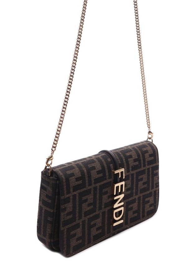 Fendigraphy FF Jacquard Chain Long Wallet Brown - FENDI - BALAAN 4