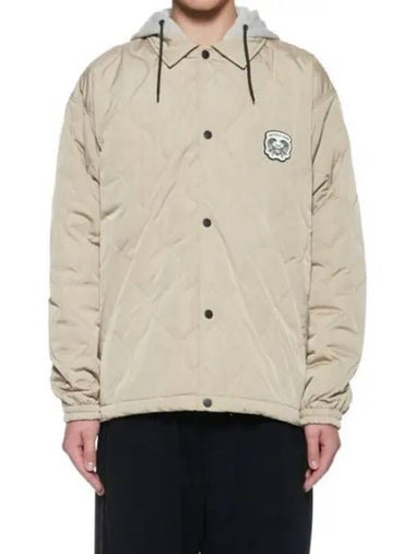 Quilted Hooded Jacket Beige - ONITSUKA TIGER - BALAAN 1