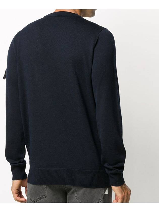 Light Wool Crewneck Knit Top Dark Navy - STONE ISLAND - BALAAN 5